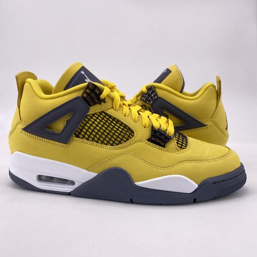 Air Jordan 4 ホワイト/ブラック/イエローサイズ25.5cm Air Jordan 4 Retro Vivid Sulfur AQ9129-101 Women Size 6.5-12