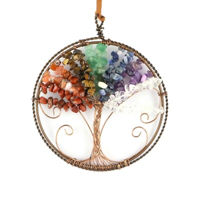 Chakra Gemstone Reiki Healing Crystals Tree of Life Hanging Ornament Hand Made