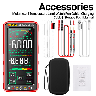 ANENG 683 Large Touch Screen Digital Multimeter 6000 Counts Smart Anti-burn Q4S4