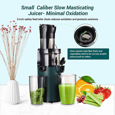 SOVIDER Juicer Machines  Fruit  Veg Squeezer  Slow Masticating Brush Pulp Cup US