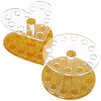 2 Pieces Acrylic Nail Display Holder 12 Holes Makeup Brush Organizer Cosmetic...