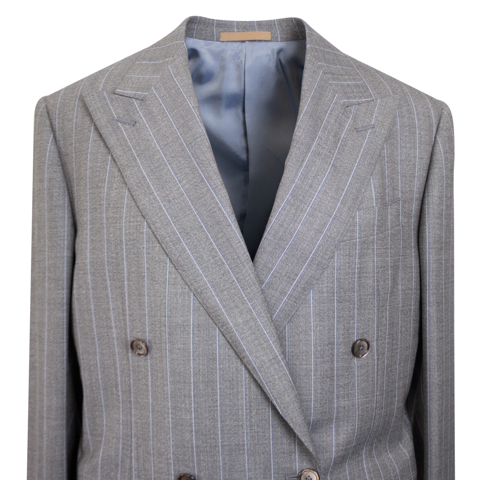 Pre-owned Caruso Light Grey Wool Double Breasted Blazer Size 50 $1395 In Gray