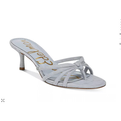 Sam Edelman Jedda Strappy Cloud Blue Suede Sandal Heel 8