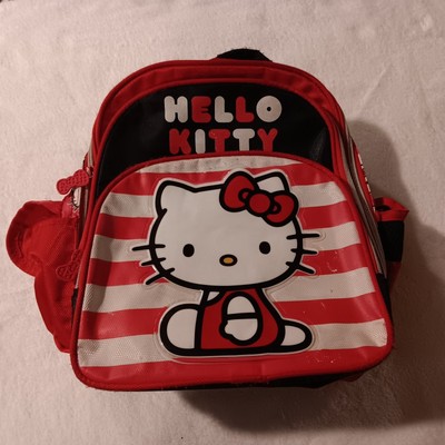Vintage Sanrio Hello Kitty Backpack Red Girls School Book Bag Kids 