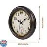 Horizent Outdoor Clocks Waterproof with Thermometer Combo Vintage Rustic Wall Clock for Patio Pool Bathroom Kitchen(8 Inch,Bronze)
