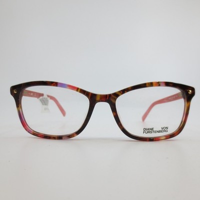 Diane von Furstenberg DVF5073 Pink Confetti Tortoise Studded Eyeglasses 52mm