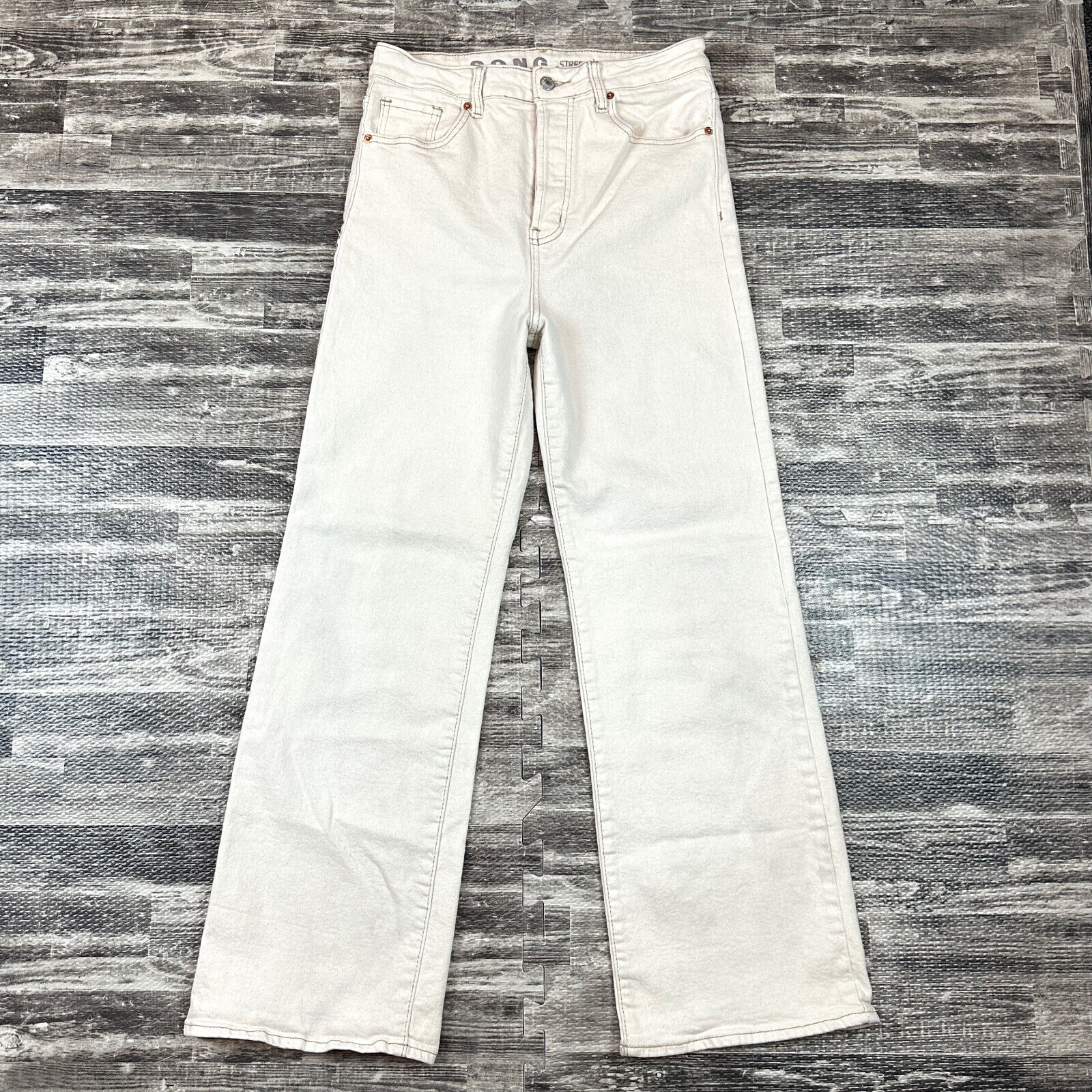 S.O.N.G Womens sz 11 or 30 Street Jean High Rise Stretch Tan