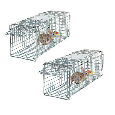 24" 32" Live Animal Trap Large Rodent Cage Garden Double Size for Little Animals