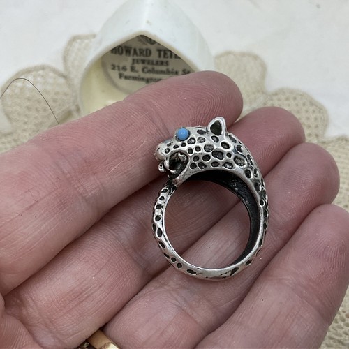 リング RING vintage 90s USA レア Vintage Navajo Signed P Y Cortez H Sterling Silver Green