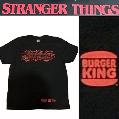 Netflix Stranger Things Burger King  BK Coca Cola Promo Crew Shirt New Rare XL