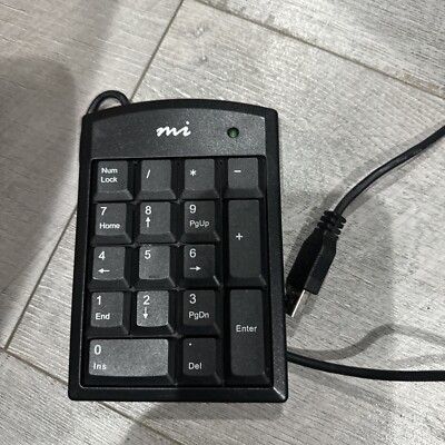 Black Numeric Keypad Plus Number Pad USB Micro Innovations KP25B Keyboard