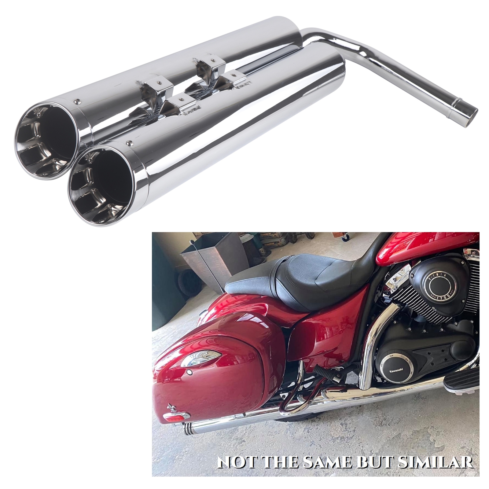 Slip On Exhaust for 1700 Vaquero, Voyager, Kawasaki Vulcan S Slip On Exhaust for 1700 Vaquero, Voyager, Kawasaki Vulcan S