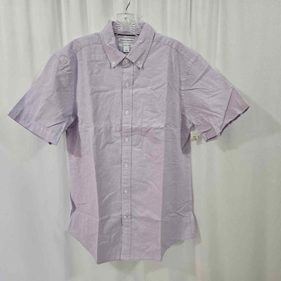 Amazon Essentials Shirt Men's XXL Oxford Short Sleeve Button Down Lavender NWT 