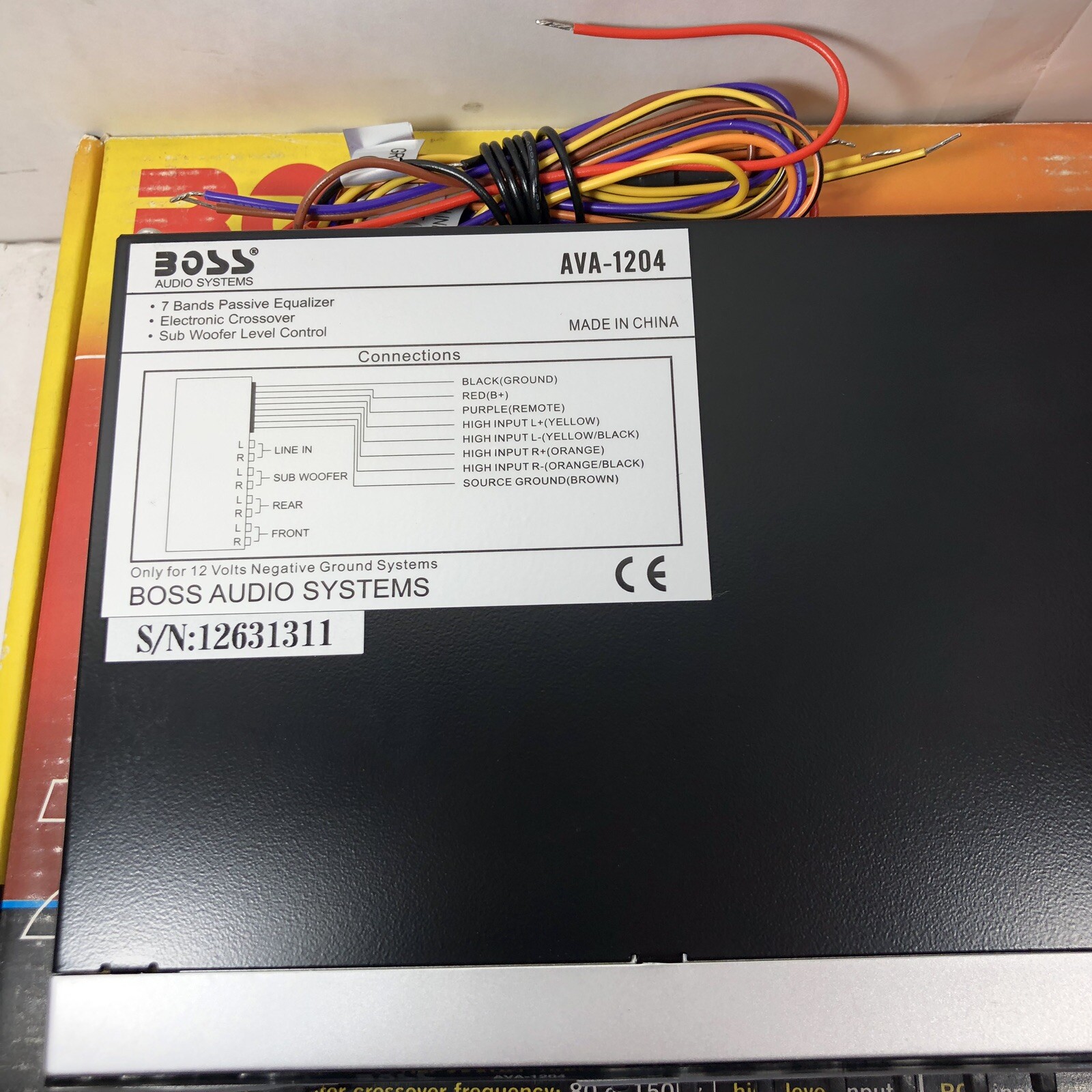 Boss Audio System AVA1204 7-Band Graphic Equalizer w/ Subwoofer Output