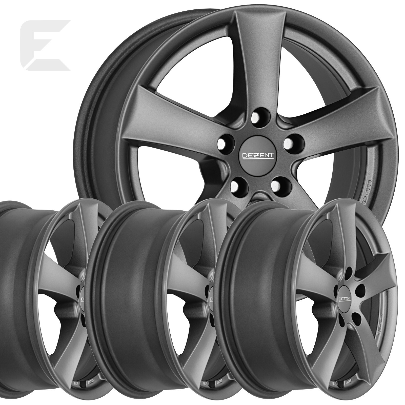 4x 16 Zoll Alufelgen für Dacia Duster / Dezent TX graphite (B-CQ002123)