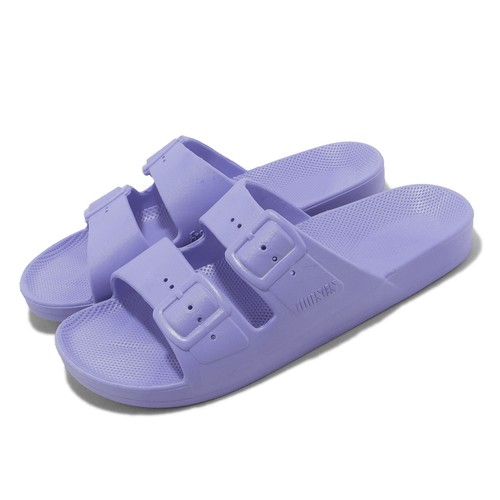 

Freedom Moses Two Band Slide Purple Мужские повседневные сандалии унисекс Тапочки FMHYDR, Фиолетовый, Two Band Slide