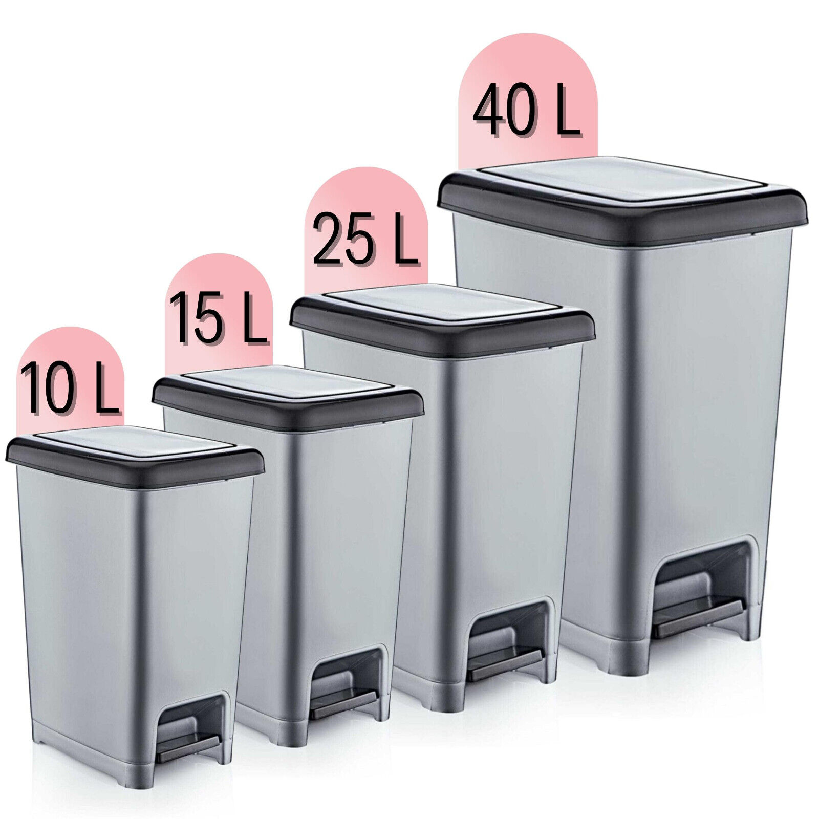 Mülleimer Treteimer Abfalleimer mit Deckel Abfallbehälter 10L bis 40L Luftdicht
