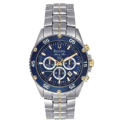 Bulova Marine Star Blue Dial Stainless Steel Chronograph Men's Watch NEW