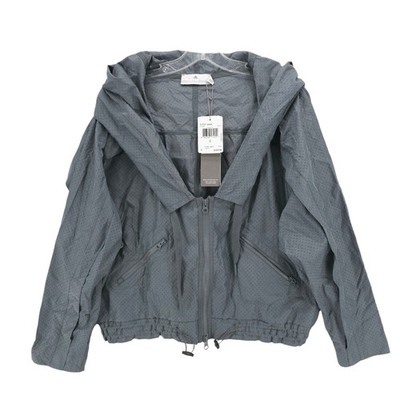 NWT STELLA MCCARTNEY Adidas Perforated Jacket Shadow Gray Hood Windbreaker SMALL