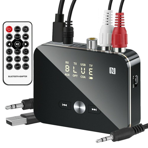 NFC Wireless Bluetooth 5.0 Audio Transmitter Receiver HiFi Music Adapter AUX! NFC Wireless Bluetooth 5.0 Audio Transmitter Receiver HiFi Music Adapter AUX!