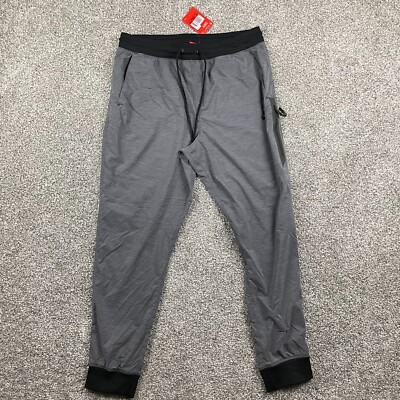 Nike Pants Women Large Gray Bonded Woven Tech Performance Jogger Gym Training
