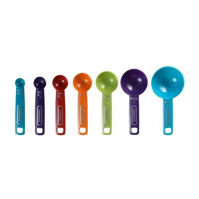 Farberware 7-PC PROFESSIONAL MEASURING SPOONS Multi-Colored 1/8 1/4 1/2 Tsp Tbsp