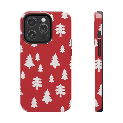 Winter Pine Tree Phone Case - Red