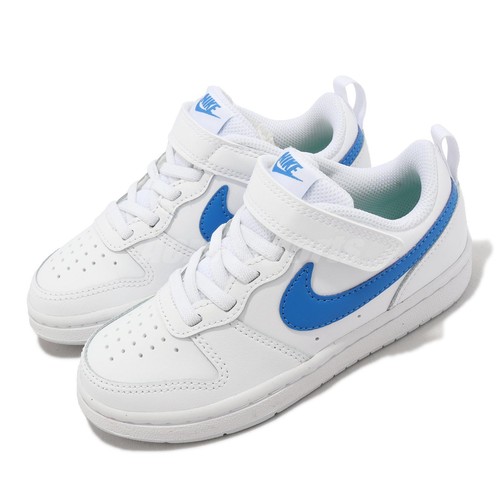 

Nike Court Borough Low 2 PSV White Photos Blue Kids Preschool Casual BQ5451-123, Белый, Court Borough Low 2 Psv