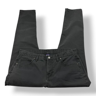 Patagonia Womens Organic Cotton Slim Straight Leg Pants Charcoal Black Size 12