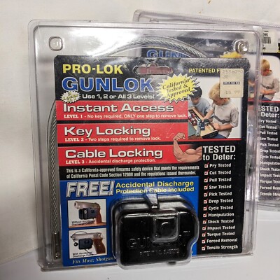 Pro-Lok Gunlock 3 Locks in 1 - Instant Access, Key Locking, or Cable Locking