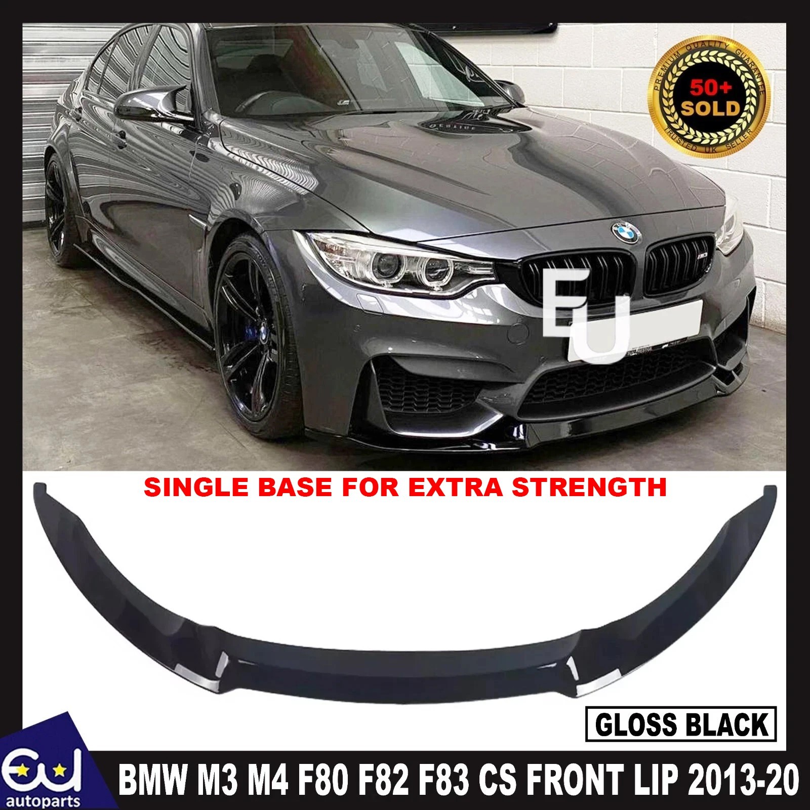 FRONT LIP SPLITTER FOR BMW M3 M4 F80 F82 F83 CS CLUB SPORT STYLE GLOSS BLACK UK