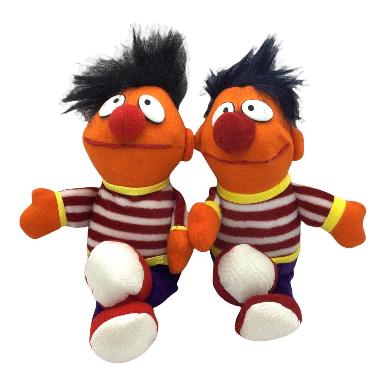 Two Sesame Street Ernie Toy Plushes 9” With Suction Cup For Hanging EUC