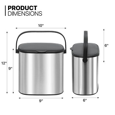 MoNiBloom 1.3-Gallon Small Hanging Trash Can for Kitchen Bathroom Bedroom Liv...