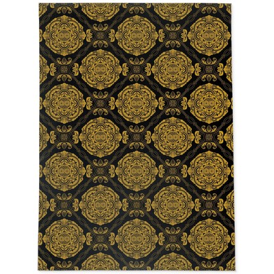 SUMA BLACK & GOLD Area Rug By Kavka Designs Black, Gold 3' x 5'