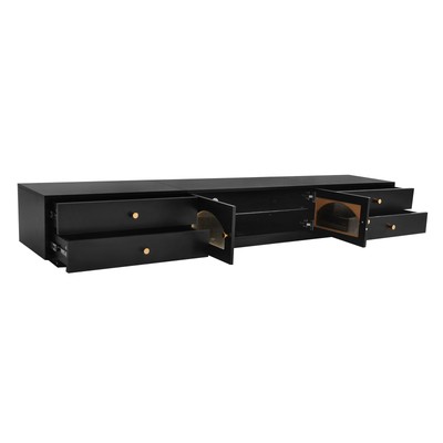 Luxurious Fluted Glass Door TV Stand, Elegant Media Console for TVs