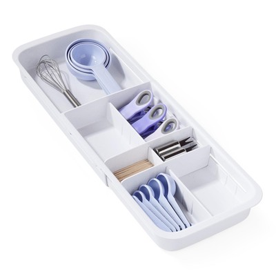 Drawerfit Sliding Drawer Tray With Adjustable Dividers Expandable Kitchen Storag