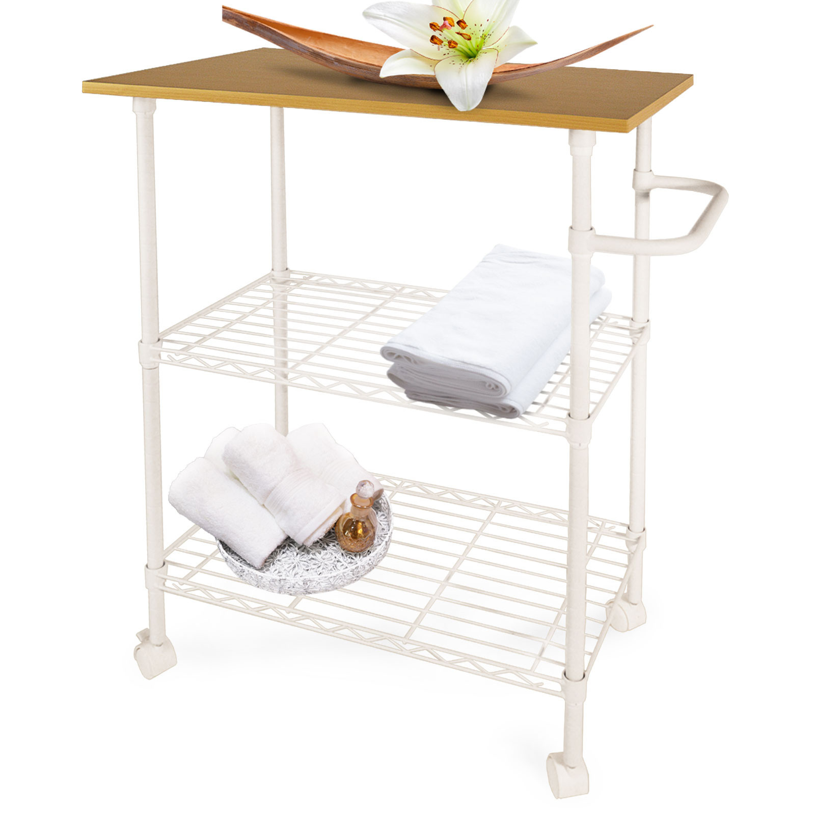 Casa Pura Toledo 3 Etagen Küchenwagen Küchenregal Küchenrollwagen Allzweckwagen