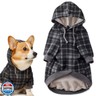 Pet Passion Rocky II - The Extra Comfy Hoodie, Organic Cotton and Recycled Poly Dog Hoodie Pet Coat Sweater for Small, Medium, Large Dogs​​, Black Sand Plaid, XX-Small