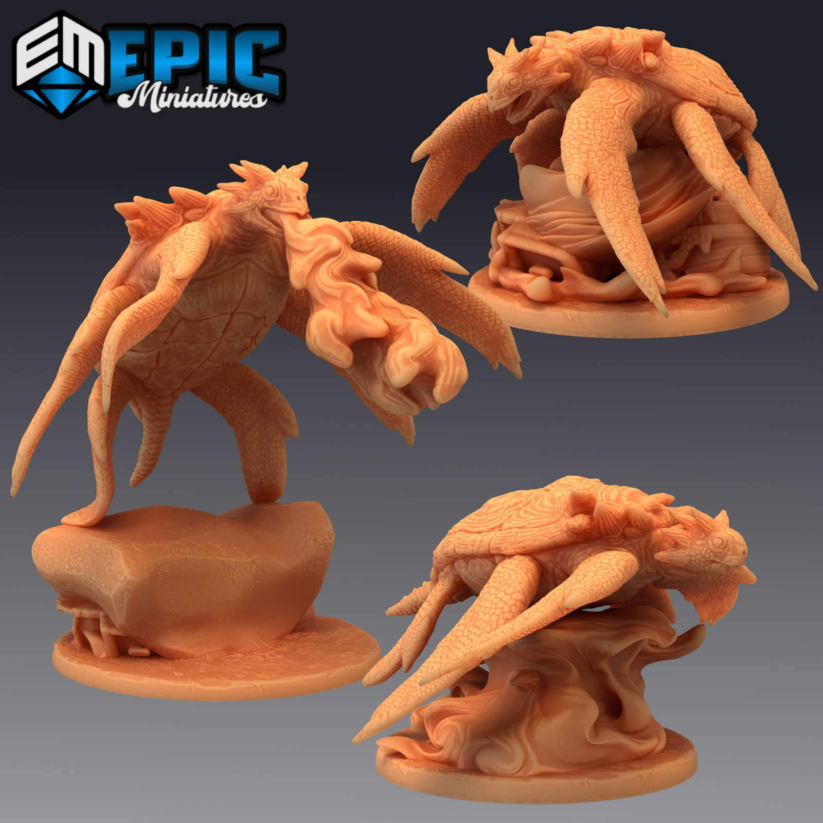 Giant Sea Turtle, Dungeons and Dragons Miniatures, D&D, Epic Miniatures, Fantasy