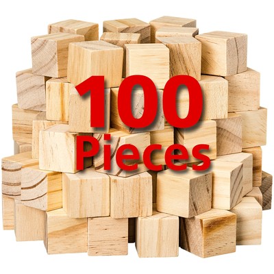 Wooden Cubes for Arts and Crafts   DIY - Photo Blocks - 1 Inch Unfinished Nat...