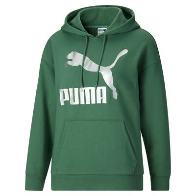 

Puma Classics Logo Pullover Hoodie Женская зеленая повседневная верхняя одежда 53186190, Зеленый