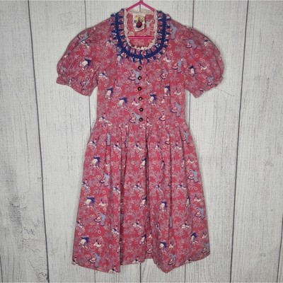 VTG 50s 60s Hansi Munchen Folksy Folk Art German Dirndl Dress, size XS