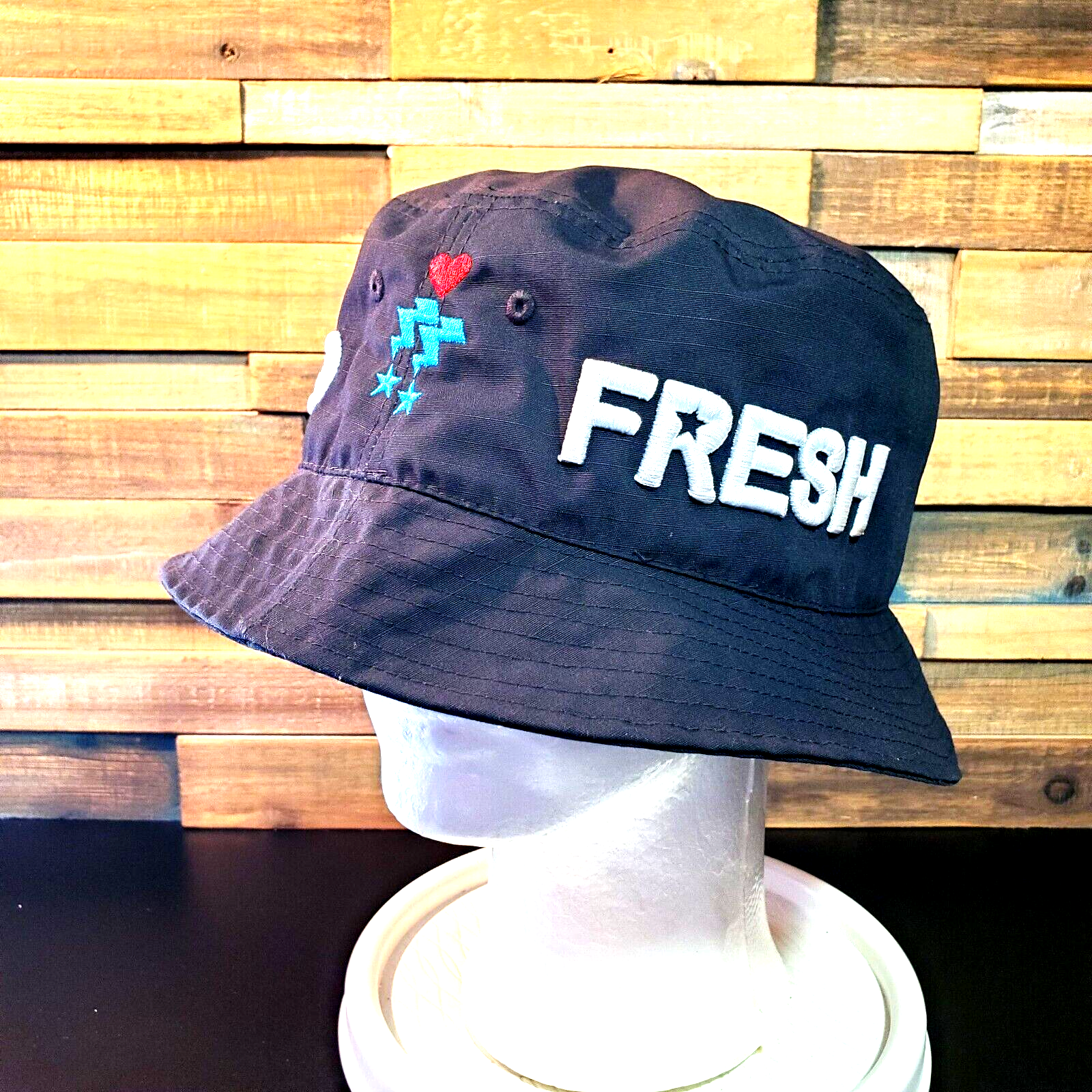 L - Xl Mens Black Thick Stitch Sun Fashion Cap