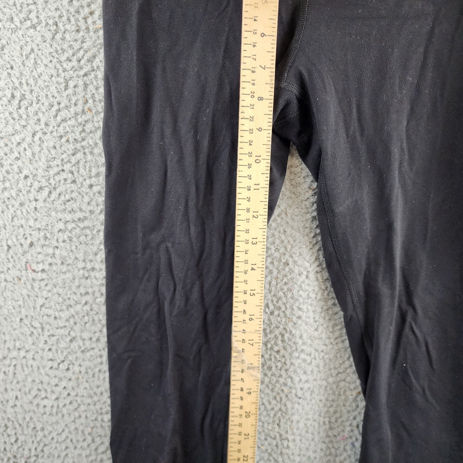 Lululemon Leggings Women's Black Lime Stripe Waist Capri Comfort Stretch - Picture 8 of 11