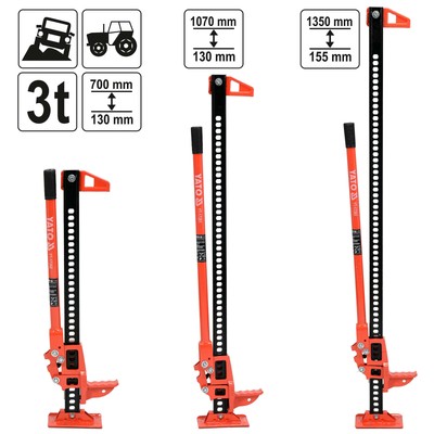 Yato Wagenheber 3T mit Zahnstangengewinde Stockgewinde 33