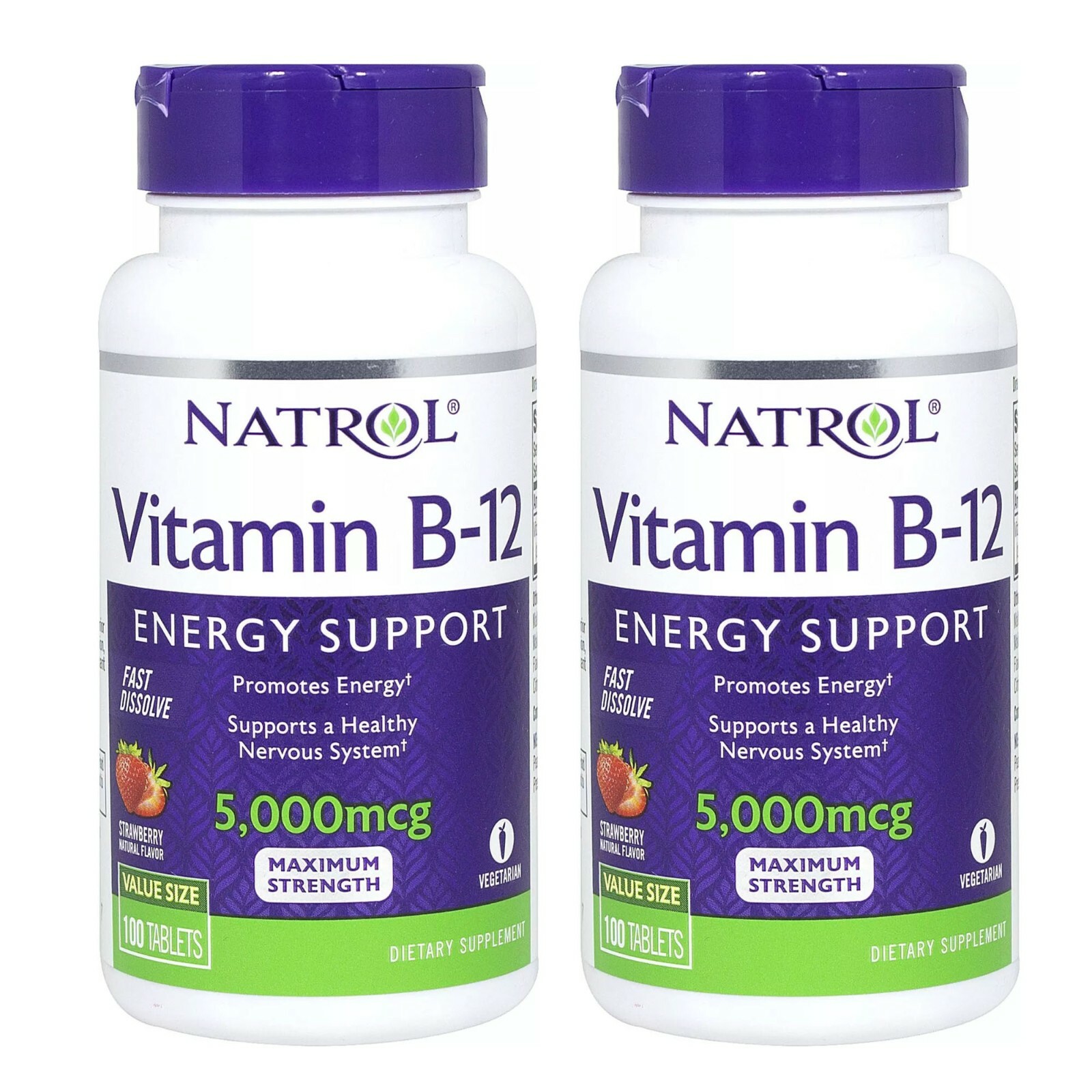 Vitamin B12 5000mcg Dietary Supplement Fast Dissolve 2 PACK Total 200