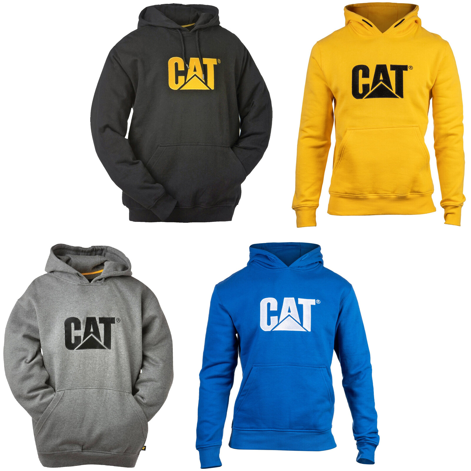 CAT Trademark Hooded Sweatshirt Mens Caterpillar Durable Work Hoodie Sweater  | eBay
