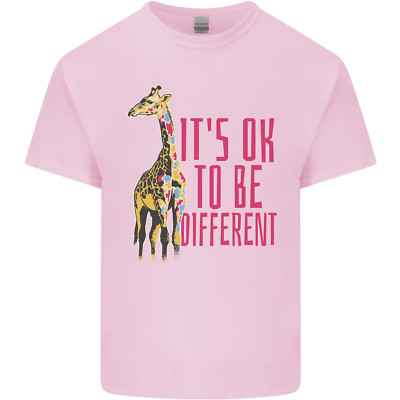 Giraffe Autism Its Okay to Be Different Mens Cotton T-Shirt Tee Top