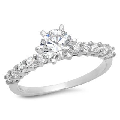 Pre-owned Pucci 1.1ct Round Simulated Diamond Wedding Engagement Anniversary Ring 14k White Gold