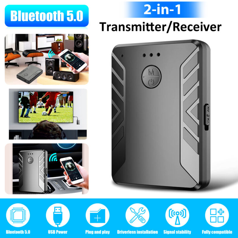 2in1 Bluetooth Transmitter Receiver Wireless A2DP 3.5mm USB Stereo Audio Adapter